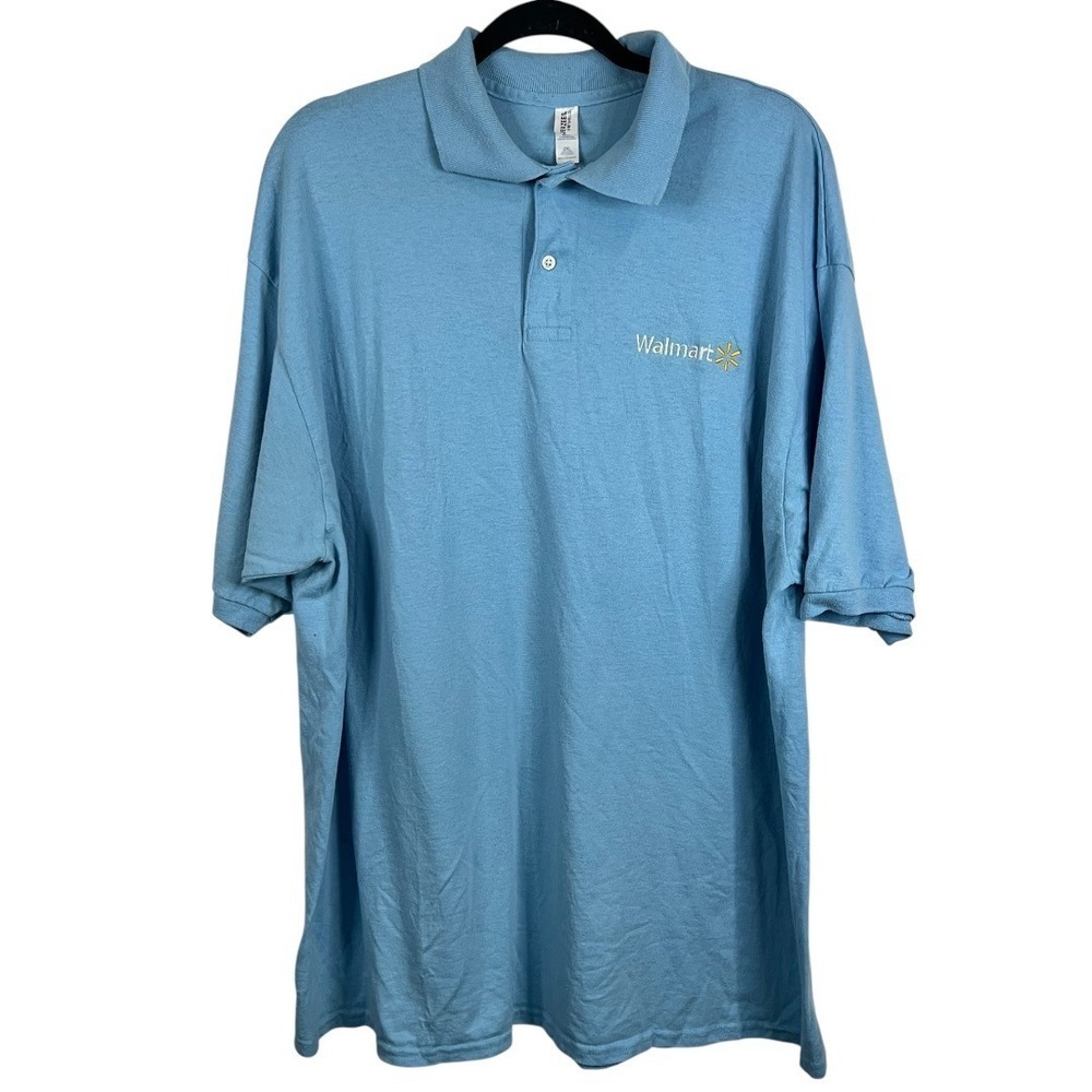 Jerzees Men's Walmart Employee Short Sleeve Polo Shirt - Sz 2XL - Light Blue